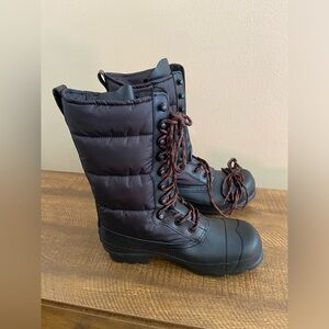 NBW: Hunter Original Black Nylon Lace-up Snow Boots ❄️